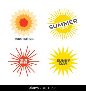 Sun logotype collection. Creative summer logo set Stock Vector