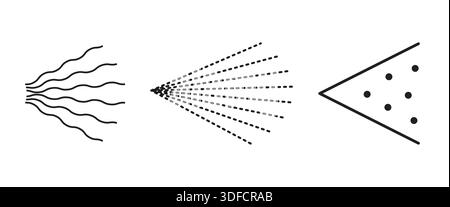 Spray icon set. Water drop hairspray Stock Vector