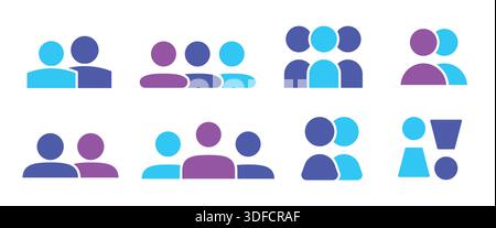 Business team and group vector sign collection. Trendy logo Stock Vector