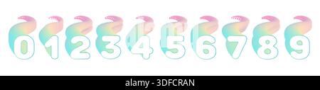 Set of colorful blend numbers for marketing design Stock Vector
