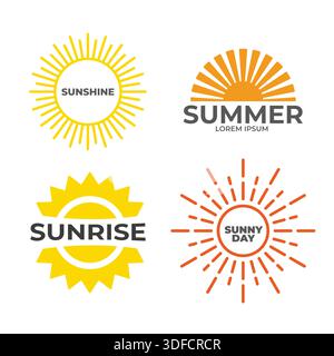 Sun logotype collection. Creative summer logo set Stock Vector