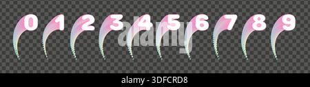 Set of colorful blend numbers for marketing design Stock Vector
