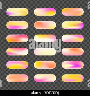 Trendy purple and yellow summer gradient buttons for web design Stock Vector