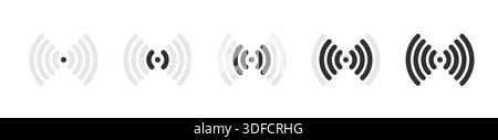 Network or Wi-Fi icons levels. Signal strength indicator template Stock Vector