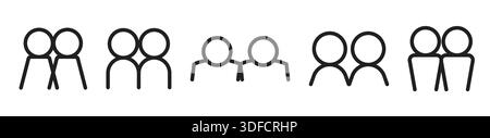 People linear symbol set. Business team and group vector sign collection Stock Vector