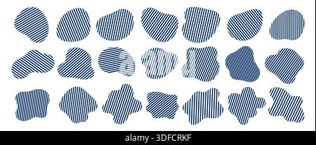 Liquid organic shapes textured collection. Stock Vector