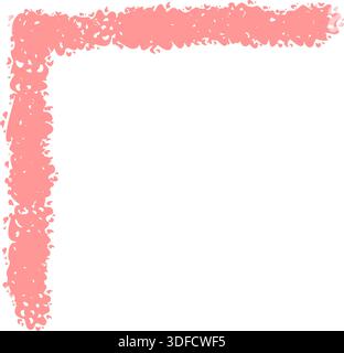 Pink Crayon Border Sketch Corner Frame Stock Vector