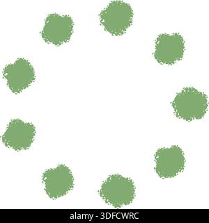 Green Crayon Firework Round Pattern Stock Vector