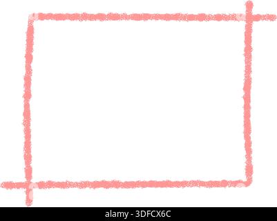 Crayon Contour Rectangle Label Frame Box Stock Vector