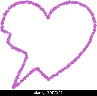 Pink Crayon Heart Speech Bubble Stock Vector