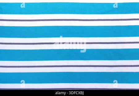 Blue and white style striped fabric texture. Background with  striped closeup weave fabric. Pinstripe material of light azure and white color Stock Photo