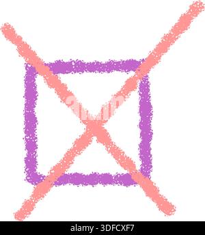 Chalk Pastel Checkbox With Cross Symbol Stock Vector