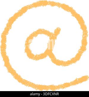 Yellow Chalk At Symbol Hand Drawn Stock Vector