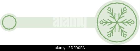 Green Chalk Snowflake Seal Sticker Label Stock Vector