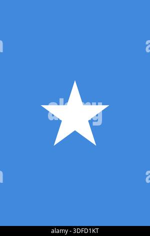 Somalia vertical flag in official colors, dimensions and aspect ratio. Vector flag symbolizing national pride, identity, heritage, patriotism and authority Stock Vector