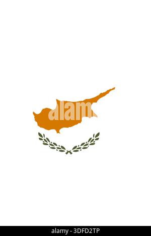 Cyprus vertical flag in official colors, dimensions and aspect ratio. Vector flag symbolizing national pride, identity, heritage, patriotism and authority Stock Vector
