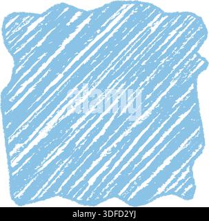 Blue Crayon Squiggle Square Sketch Background Stock Vector