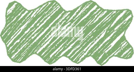 Green Crayon Rectangle Squiggle Sketch Frame Stock Vector