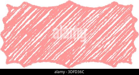 Retro Groovy Crayon Shaded Rectangle Border Stock Vector