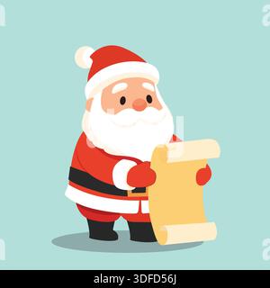 Santa Claus Checking His Christmas List Stock Vector