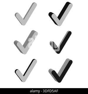 Verification checkmark icon. Success Vector symbol. Number six 6. Professional approval validation. EPS 10. Stock Vector