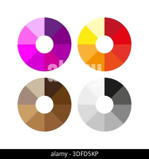 Color palette icon. Round spectrum Vector. Vibrant shade wheel. Creative professional brand guide. EPS 10. Stock Vector