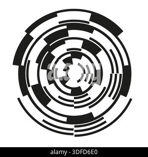 Circular interface element. Extraordinary Digital Vector. Abstract tech graphics. Sophisticated computer HUD symbols. EPS 10. Stock Vector