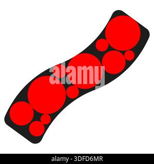Red circle flow. Liquid wave Vector. Abstract bubble pattern. Dynamic fluid movement theme. Unique organic shape. EPS 10. Stock Vector