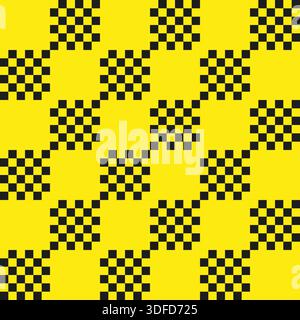 Checkered yellow patterns. Extraordinary mosaic Vector. Geometric square texture. Professional high contrast wall paper. EPS 10. Stock Vector