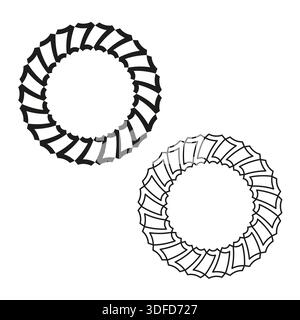 Linked ring Vector. Circular gear icon. Mechanical rotation symbol. Simple geometric shape. EPS 10. Stock Vector