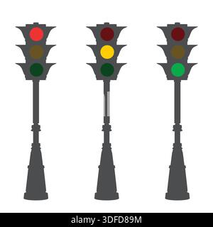 Outdoor Street lamps Isolated on White Background Stock Vector