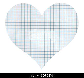 Piece of paper in the shape of a heart isolated on white Stock Photo