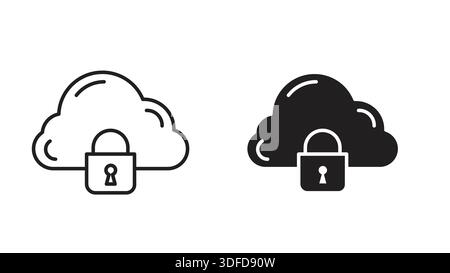 Security Icon Design with Lock and Shield Imagery Stock Vector