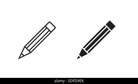 Pen Icon Design in Classic and Modern Pen Styles Stock Vector