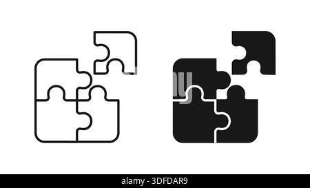 Puzzle Icon Design in Standard and Abstract Forms Stock Vector