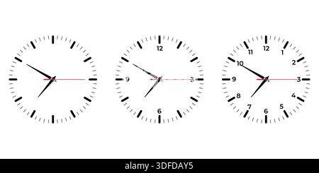Wall Clock Isolated on White Background Stock Vector