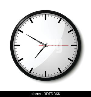 Wall Clock Isolated on White Background Stock Vector