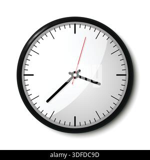 Wall Clock Isolated on White Background Stock Vector