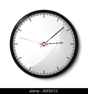 Wall Clock Isolated on White Background Stock Vector