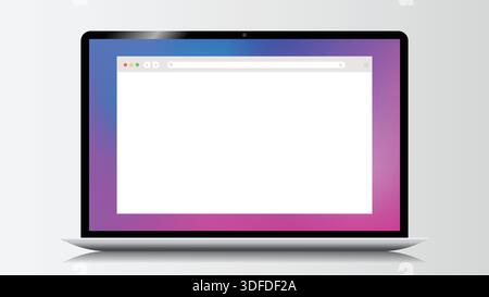 Blank browser window Isolated on Monochrome Background Stock Vector