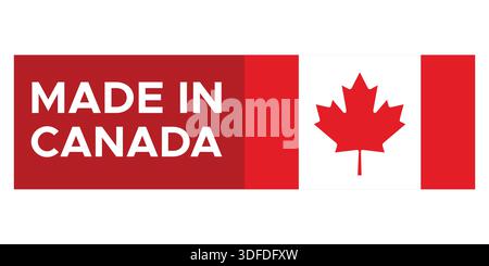 Made in Canada Stamp Label Stock Vector