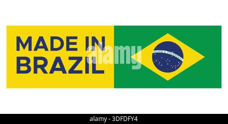 Made in Brazil Stamp Label Stock Vector