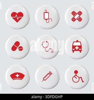 Design Vector with Set of Icons Stock Vector