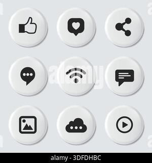 Design Vector with Set of Icons Stock Vector