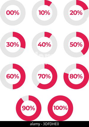 Percentage Diagrams Set for Infographic Templates Stock Vector