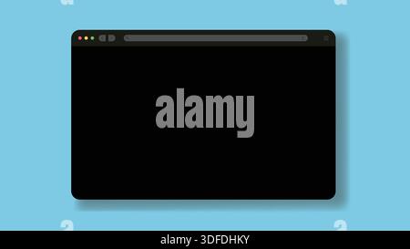 Blank browser window Isolated on Monochrome Background Stock Vector