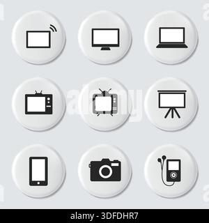 Design Vector with Set of Icons Stock Vector