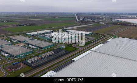 Large Scale AI Data Center Infrastructure Aerial Stock Photo