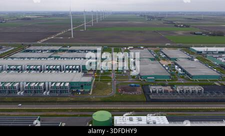 Large Scale AI Data Center Infrastructure Aerial Stock Photo