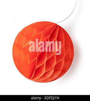 red paper decoration isolated on white background, top view Stock Photo